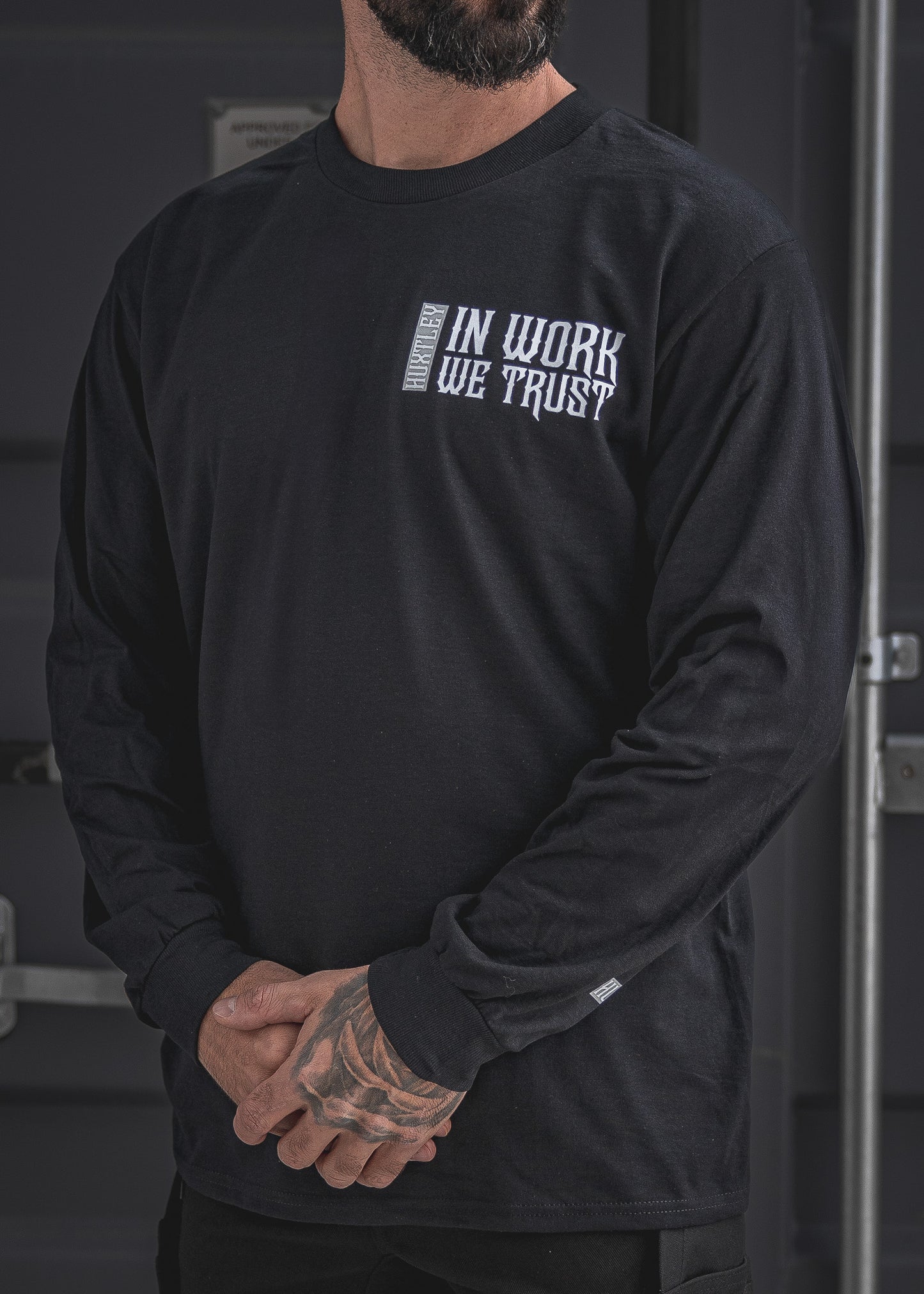 
                  
                    HX-226 "In Work We Trust" L/S Tee
                  
                