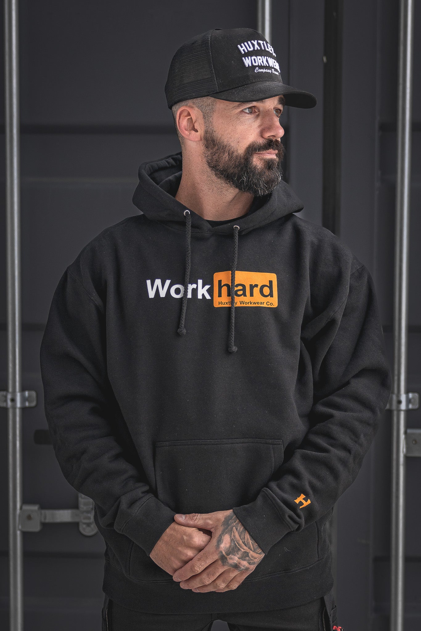 
                  
                    HX-717 Heavyweight Hoodie "Work Hard"
                  
                