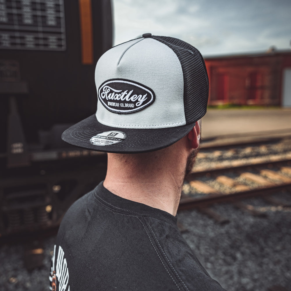 
                  
                    Custom Flat Bill Trucker White/ Black
                  
                