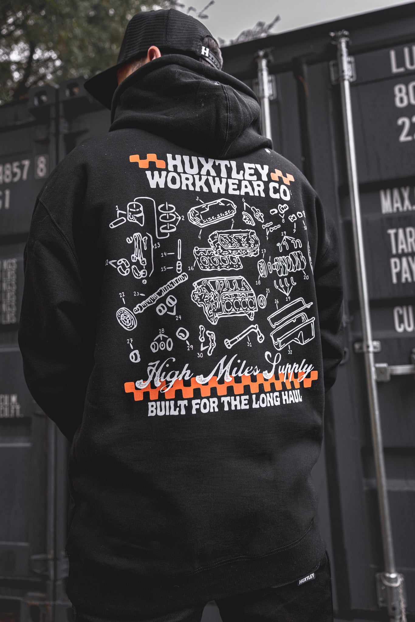 
                  
                    HX-717 Heavyweight Hoodie "High Miles Supply"
                  
                