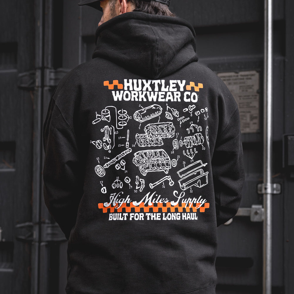 
                  
                    HX-717 Heavyweight Hoodie "High Miles Supply"
                  
                