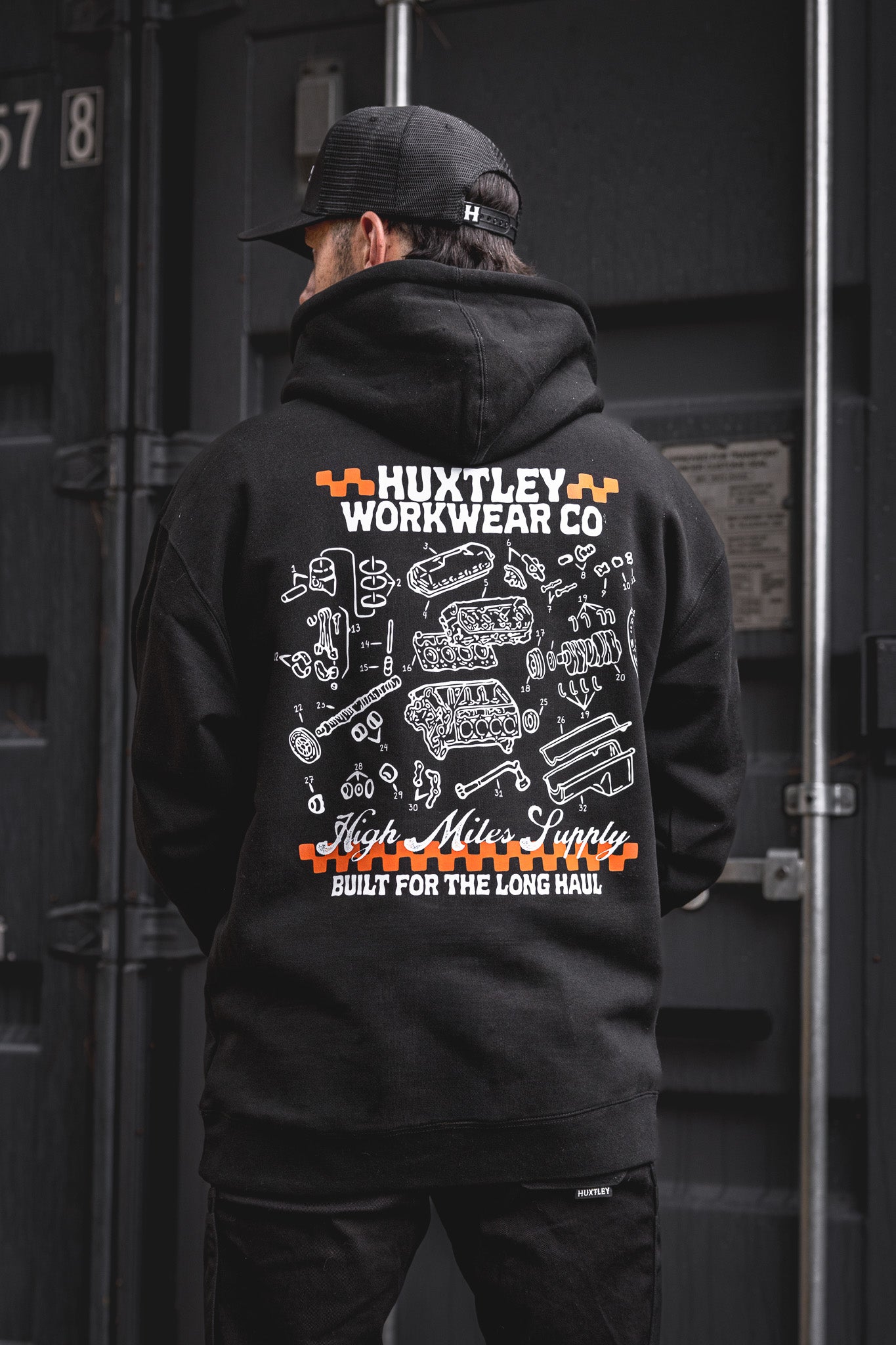 
                  
                    HX-717 Heavyweight Hoodie "High Miles Supply"
                  
                