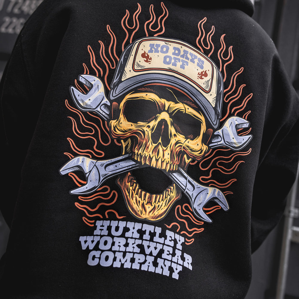 
                  
                    HX-717 Heavyweight Hoodie "No Days Off"
                  
                