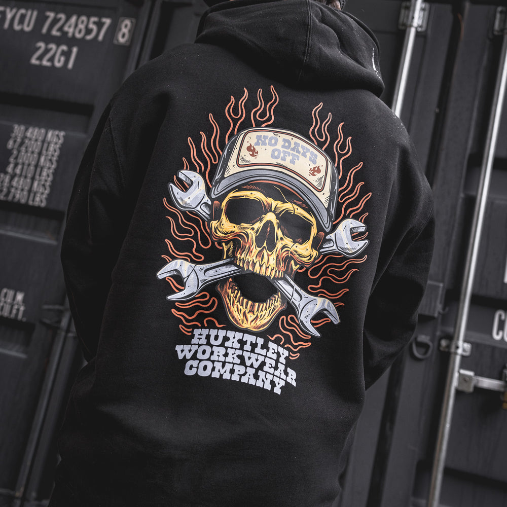 
                  
                    HX-717 Heavyweight Hoodie "No Days Off"
                  
                