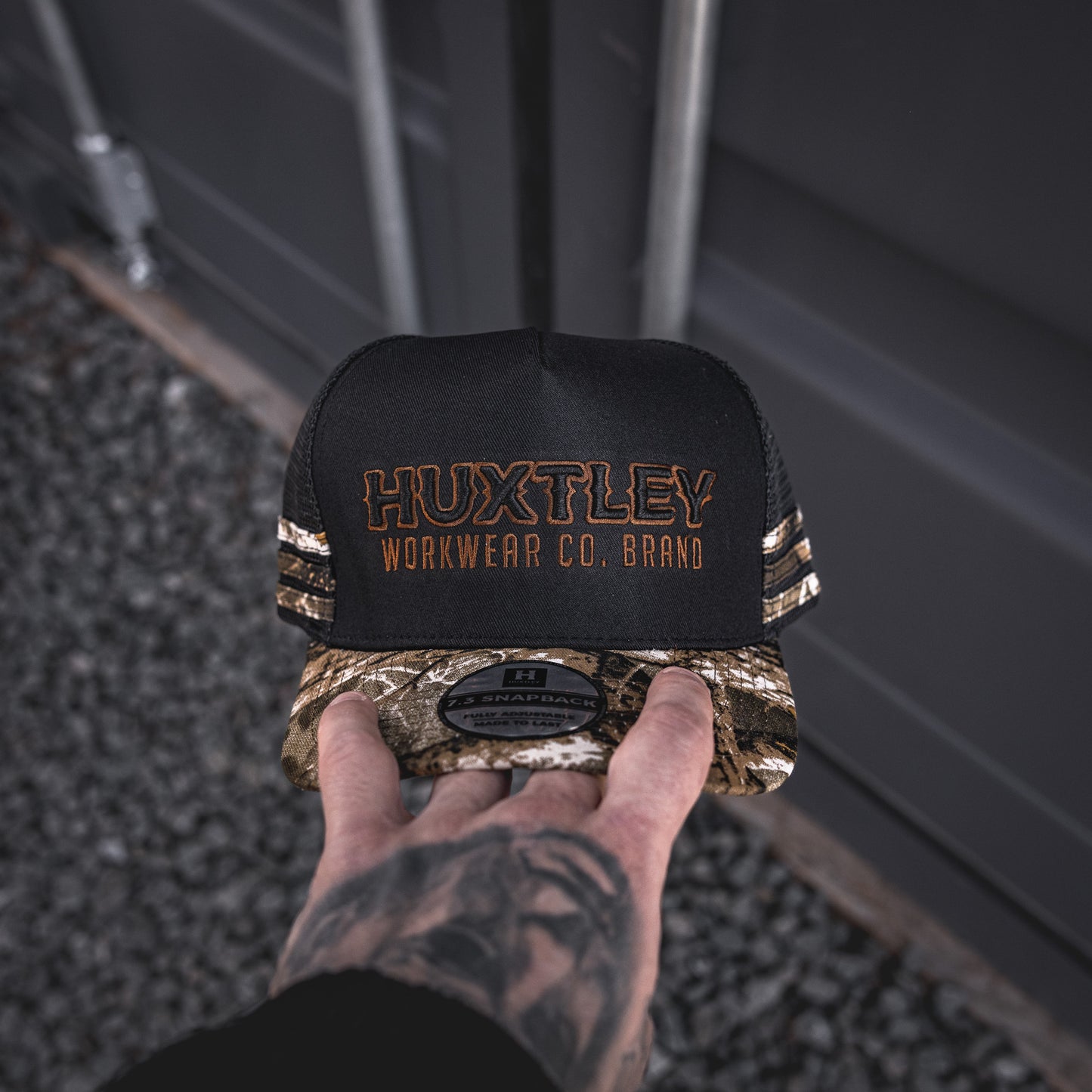 
                  
                    HS-73 "Workwear Co. Brand" Snapback Black/ Hunter Camo/ Mud
                  
                