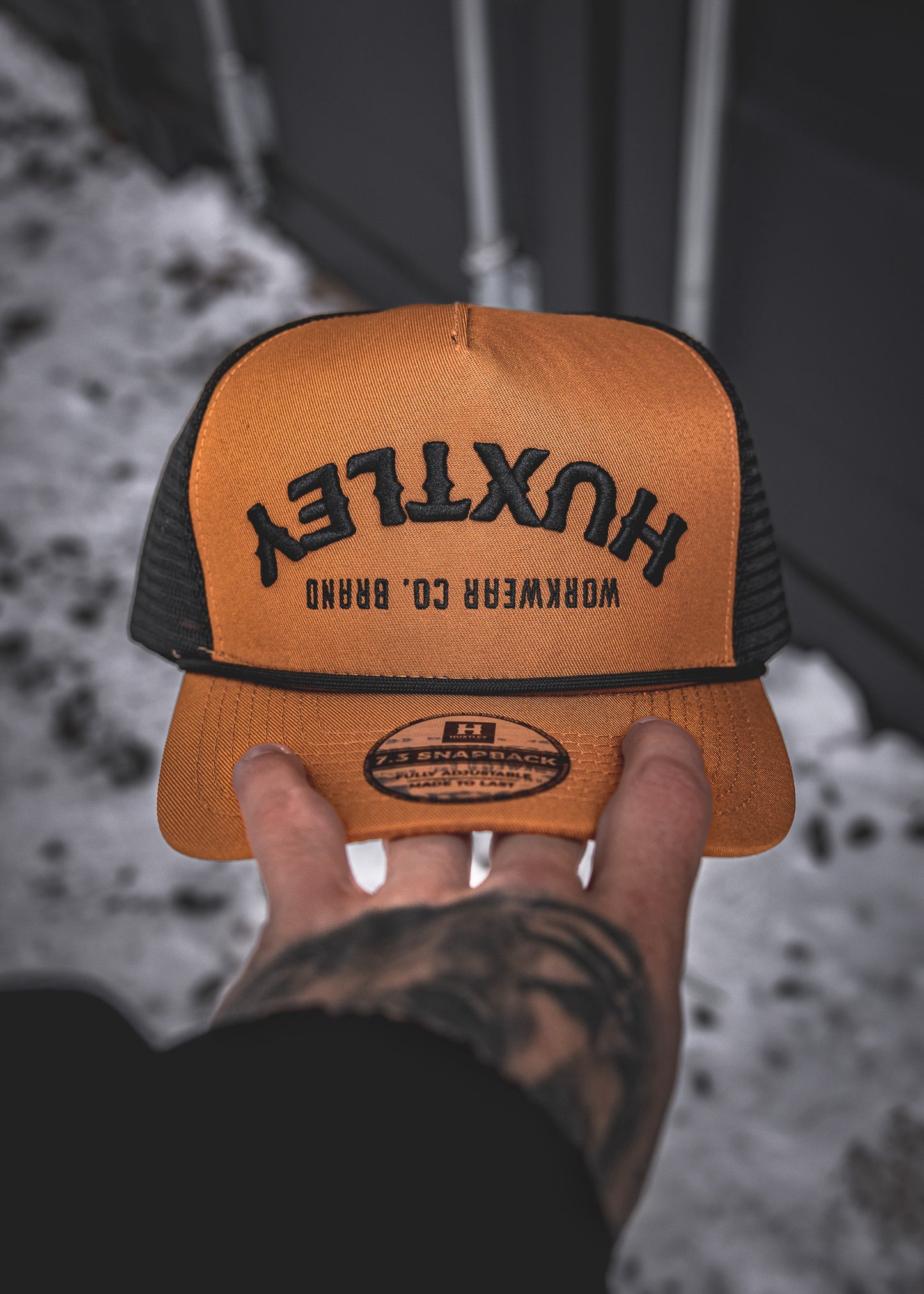 
                  
                    "Backdraft" Snapback Whiskey/ Black
                  
                