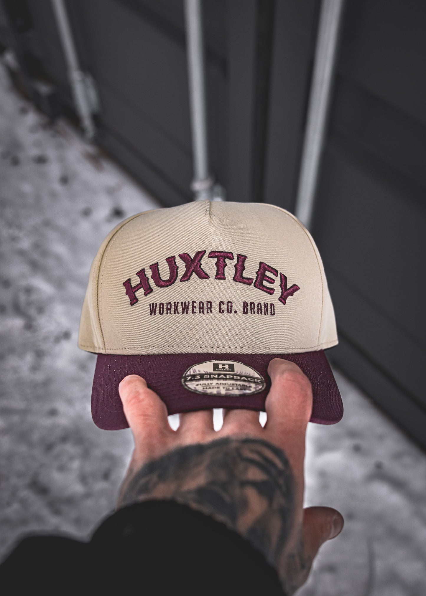 
                  
                    "Deadcenter" Snapback Sand/ Maroon
                  
                