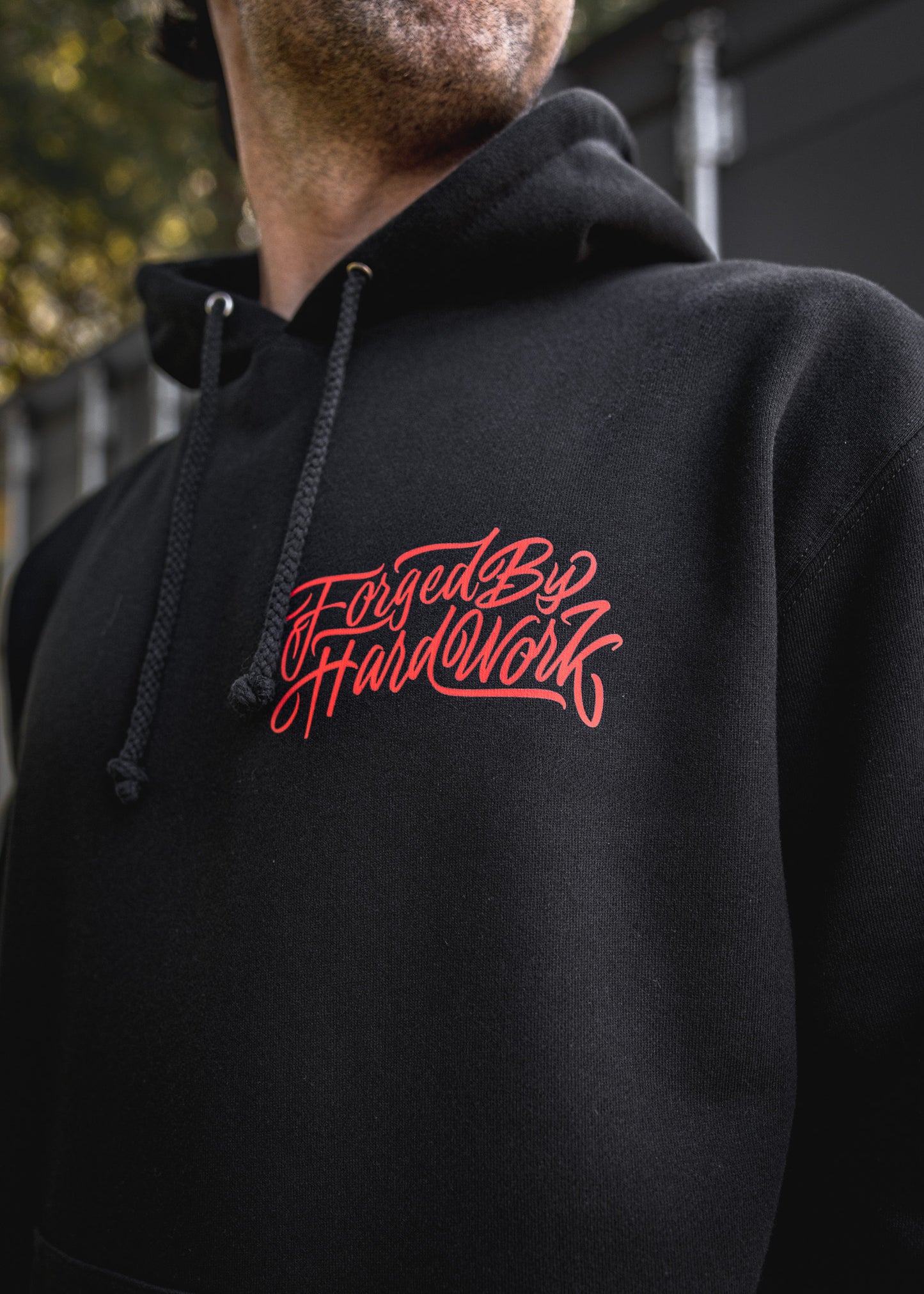 
                  
                    HX-717 Heavyweight Hoodie "Forged By Hard Work" Black
                  
                