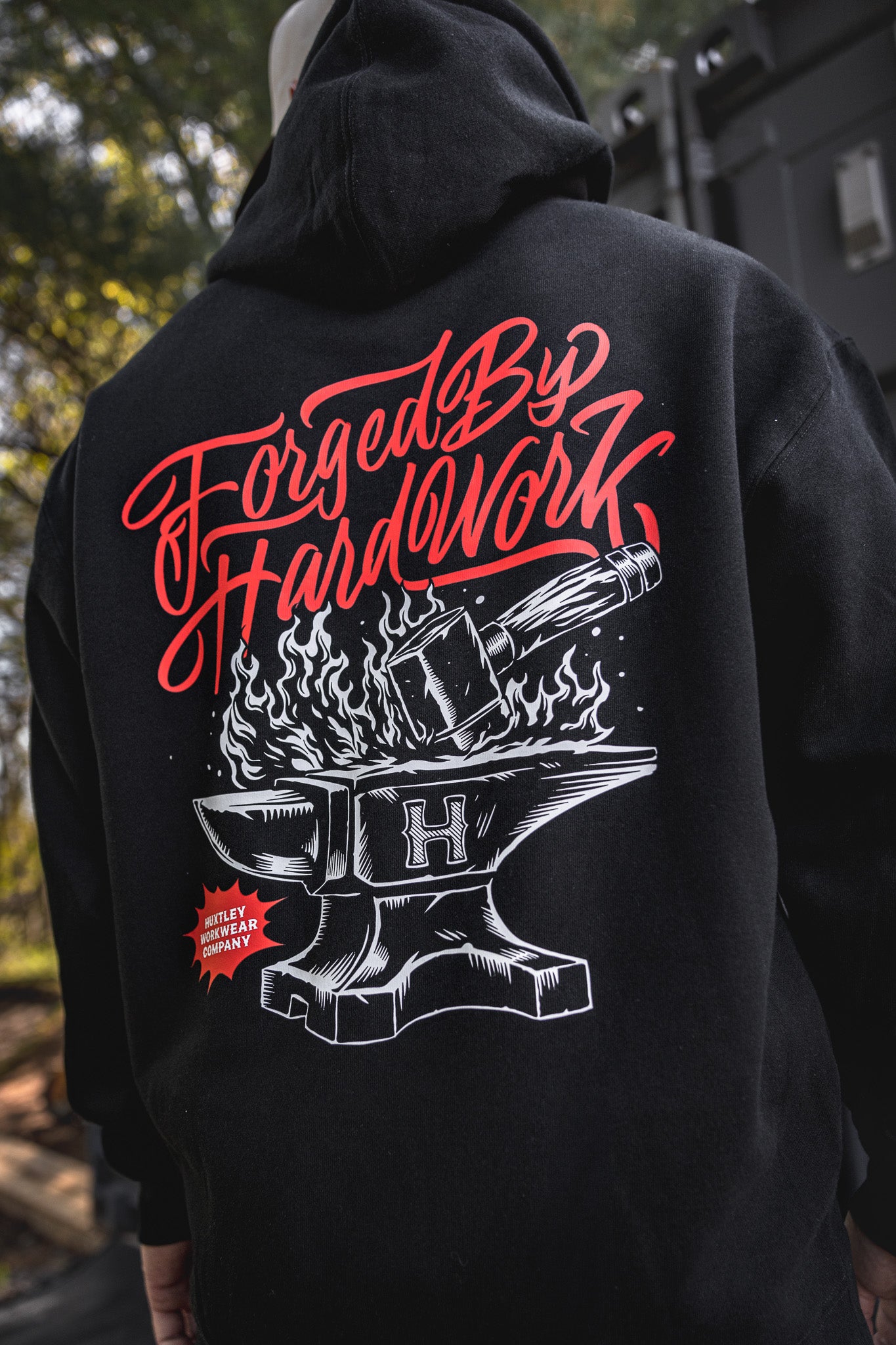 
                  
                    HX-717 Heavyweight Hoodie "Forged By Hard Work" Black
                  
                