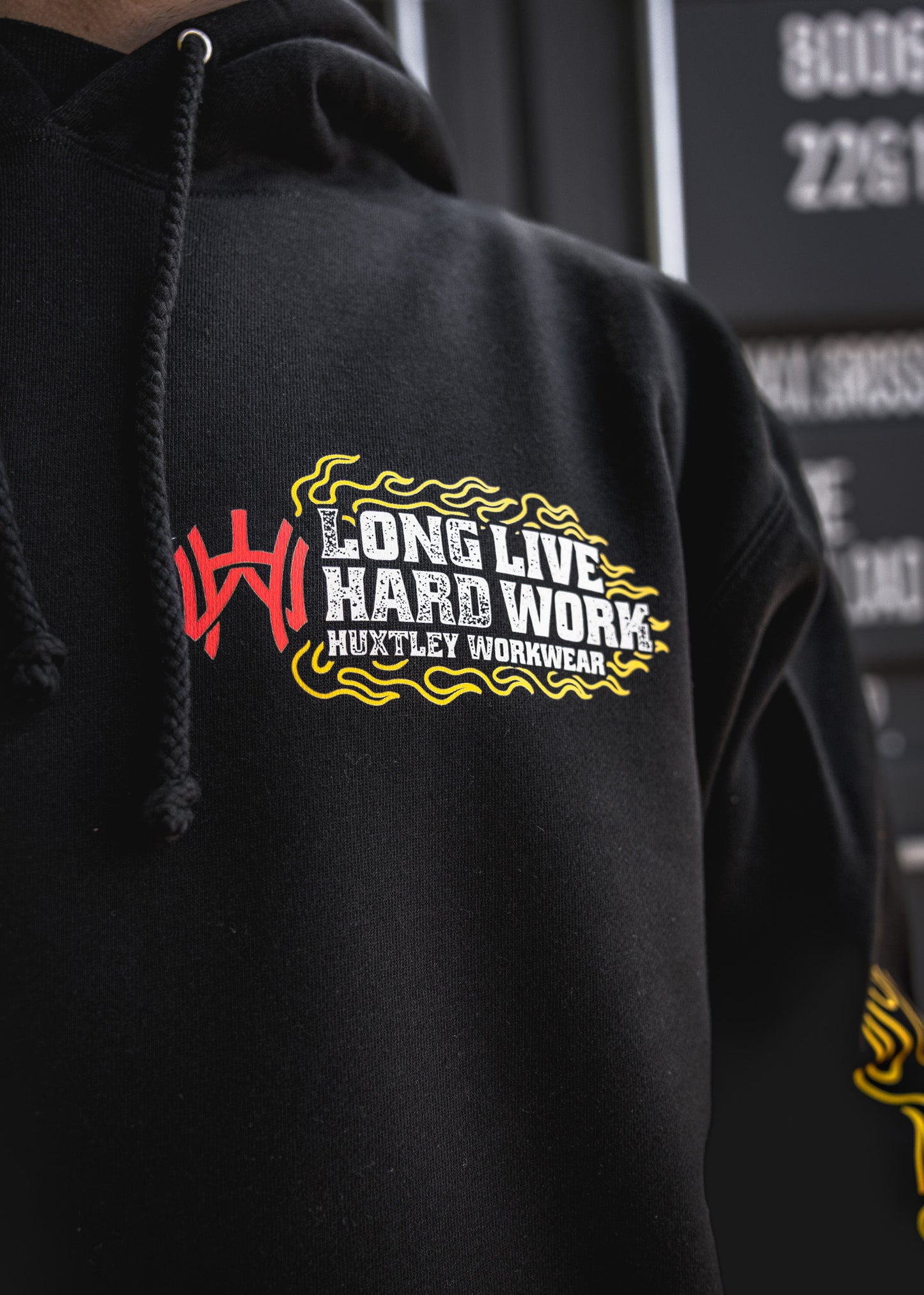 
                  
                    HX-717 Heavyweight Hoodie "Long Live Hard Work" Black
                  
                