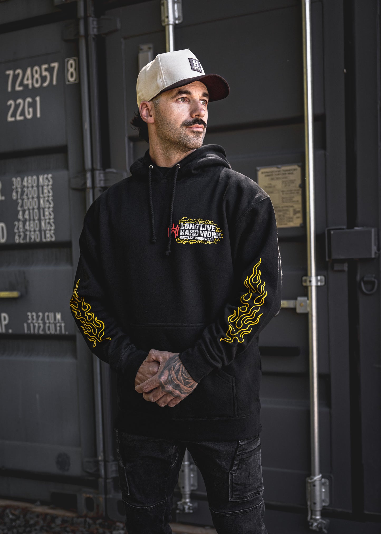 
                  
                    HX-717 Heavyweight Hoodie "Long Live Hard Work" Black
                  
                