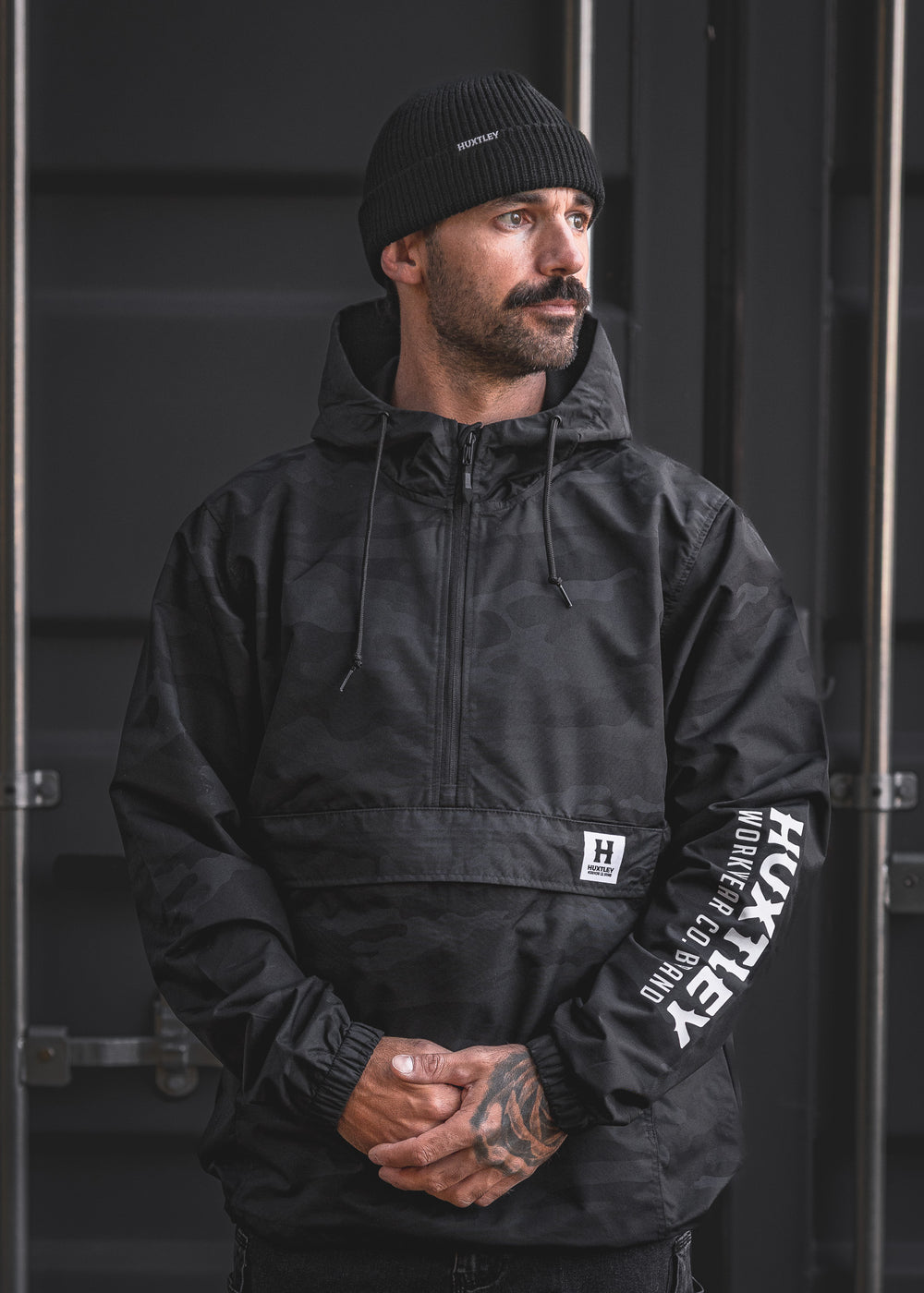AK-245 Waterproof Anorak Black Camo