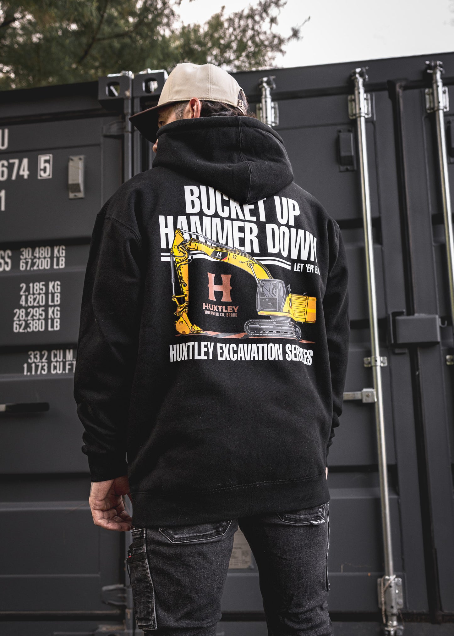 
                  
                    HX-717 Heavyweight Hoodie "Bucket Up Hammer Down" Black
                  
                