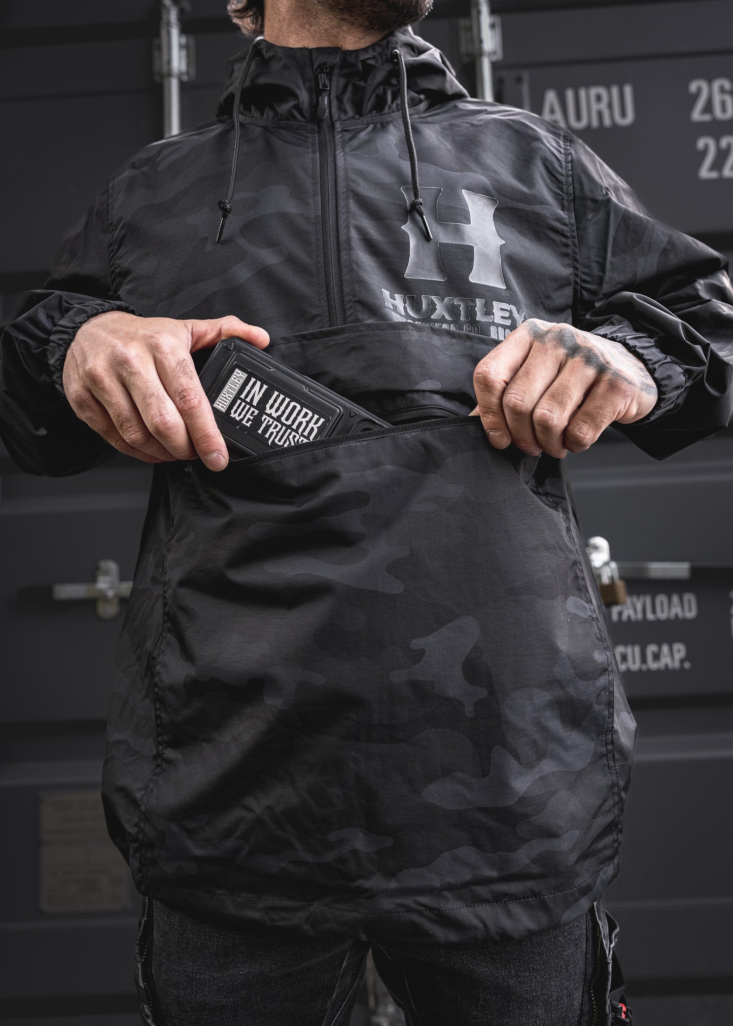 
                  
                    AK-245 Waterproof Anorak "Full Print" Black Camo/ Black
                  
                