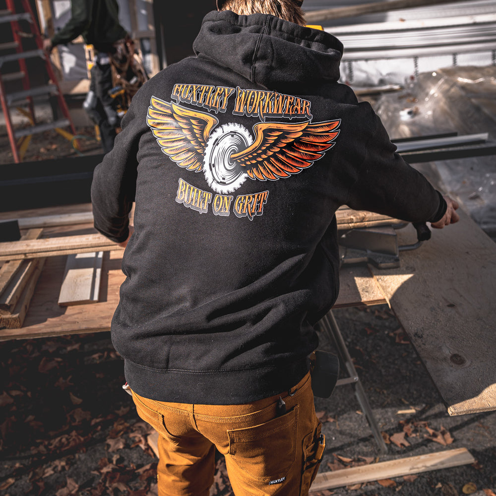 
                  
                    HX-717 Heavyweight Hoodie "Built On Grit"
                  
                