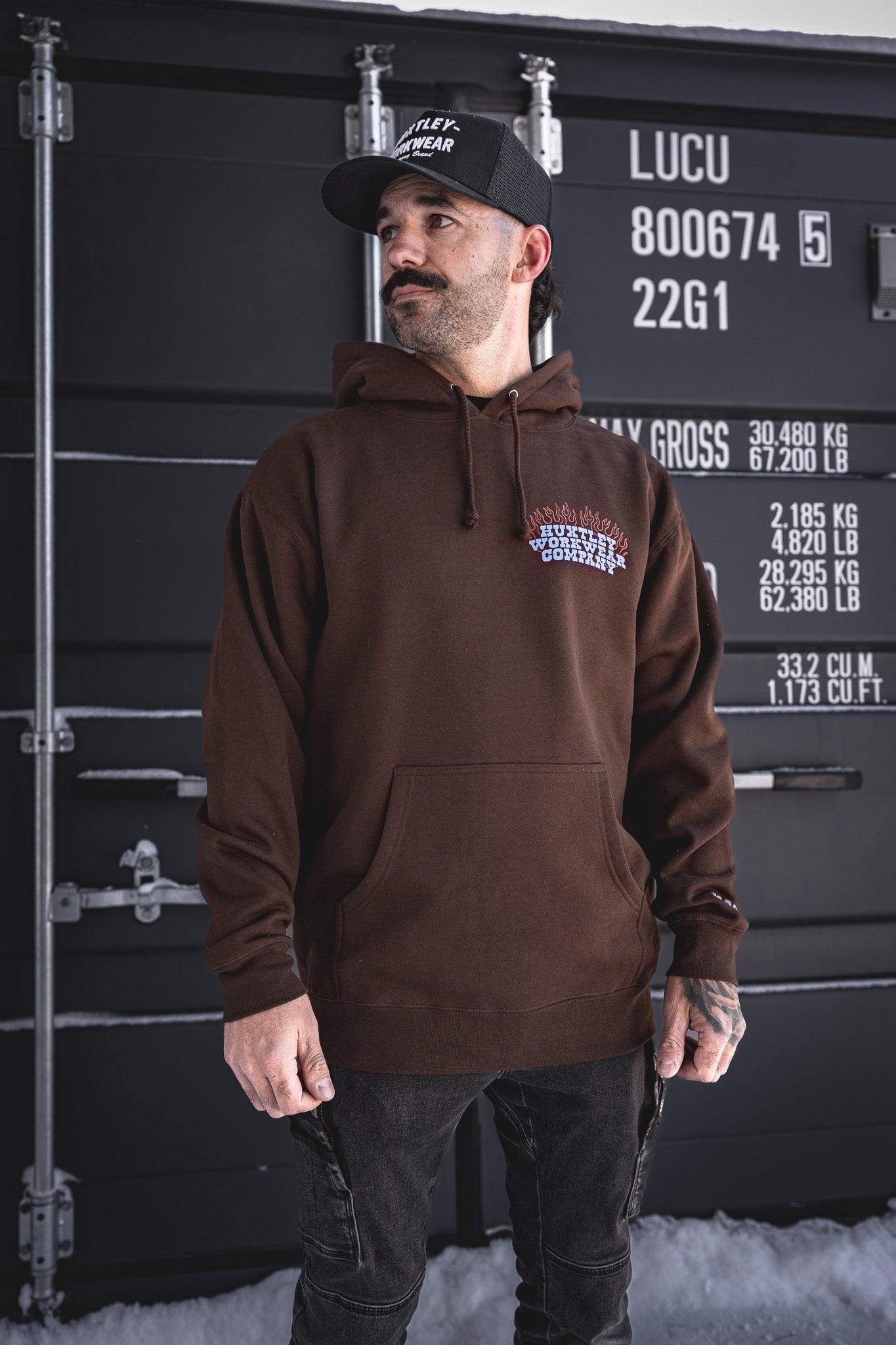 
                  
                    HX-717 Heavyweight Hoodie "No Days Off" Mud
                  
                