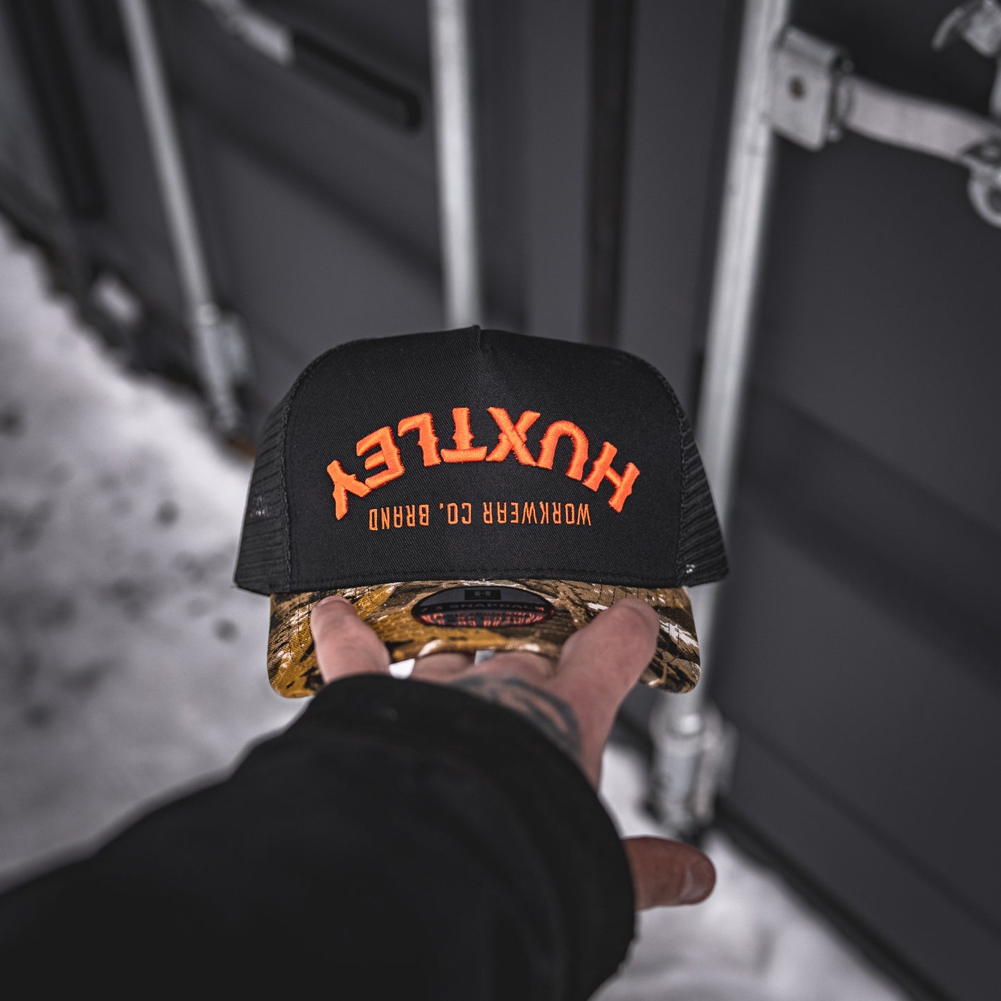
                  
                    "Backdraft" Snapback Black/ Hunter Camo/ Neon Orange
                  
                