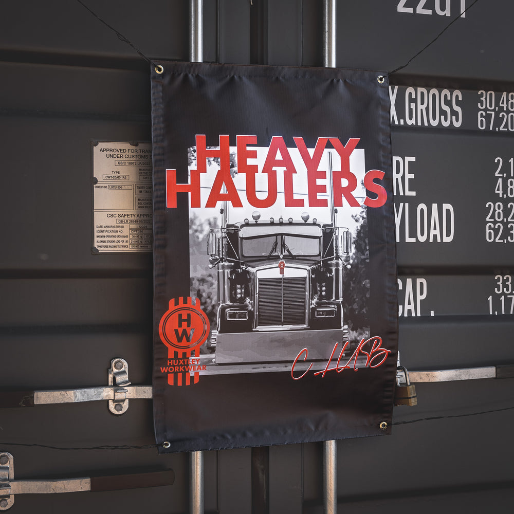 Show you’re part of the crew with the Huxtley “Heavy Haulers” banner. Built for truckers, riggers, and haulin' legends. For the HW Club only – no rookies allowed.